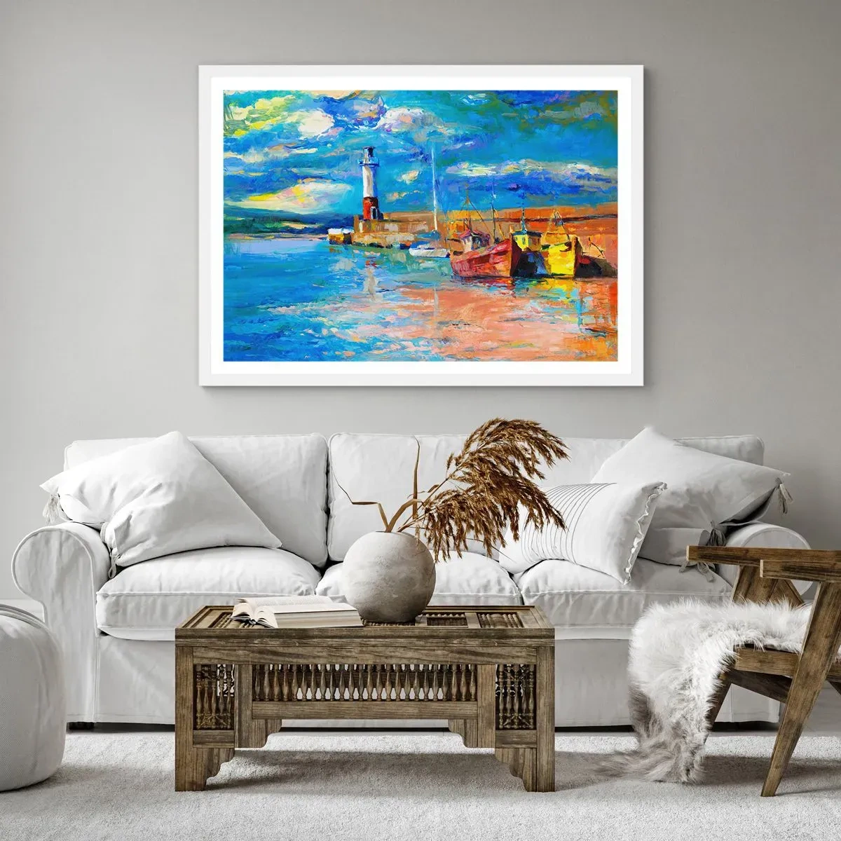Poszter fekete keretben - Egy délután a szivárványos öbölben - 70x50 cm
