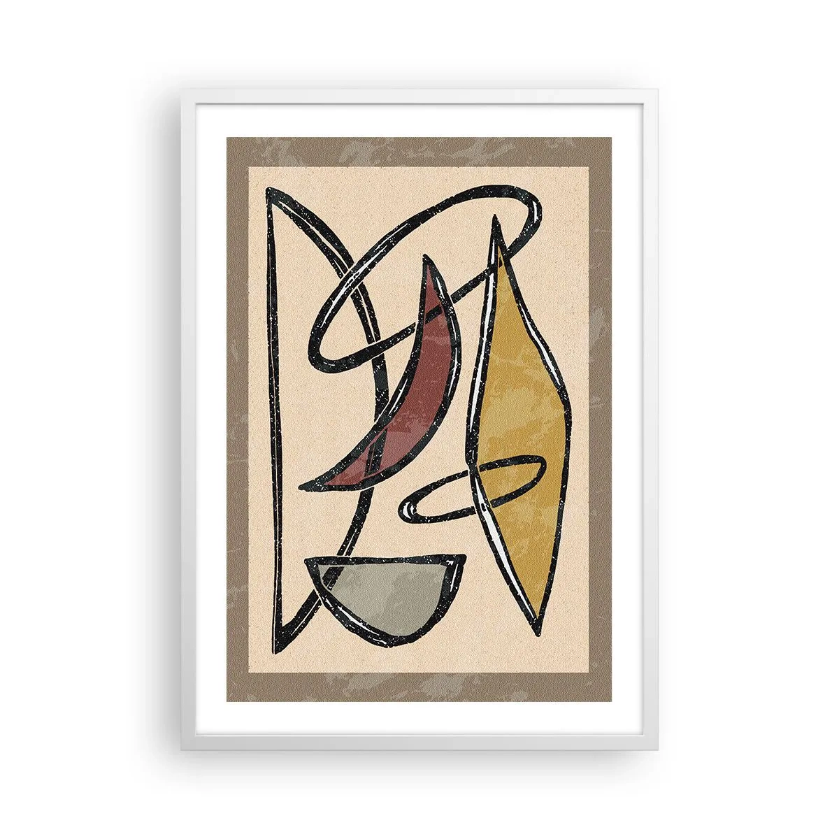 Poszter fekete keretben - Kompozíció - ívek és oválisok - 50x70 cm