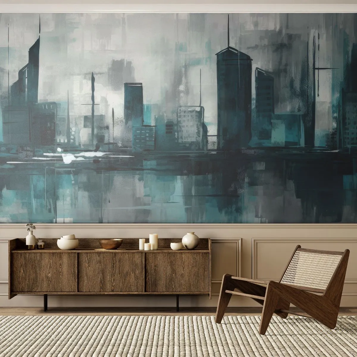 Fotótapéta Premium Canvas - Esőszínű város - Város, Építészet, Darab - 250x175 cm