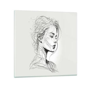 Üveg kép - Portré álmodozásban - 70x70 cm