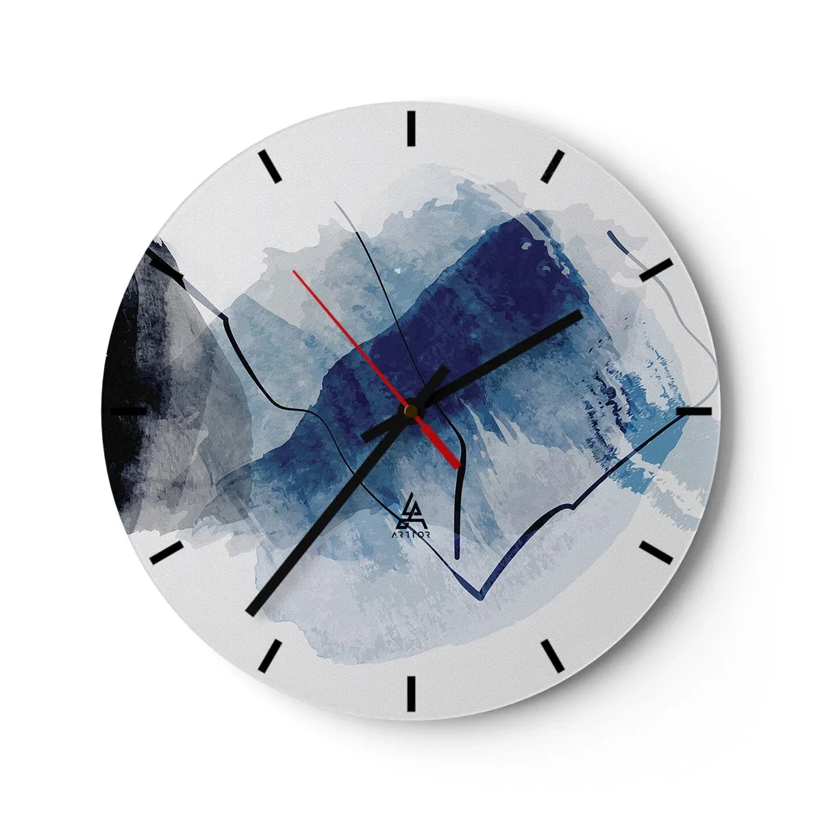 Falióra, Óra - Egy jéghegyre emlékeztető kék absztrakt forma - 30x30cm - Jéghegy - Modern fali dekoráció nappalihoz, konyhához és hálószobához ARTTOR