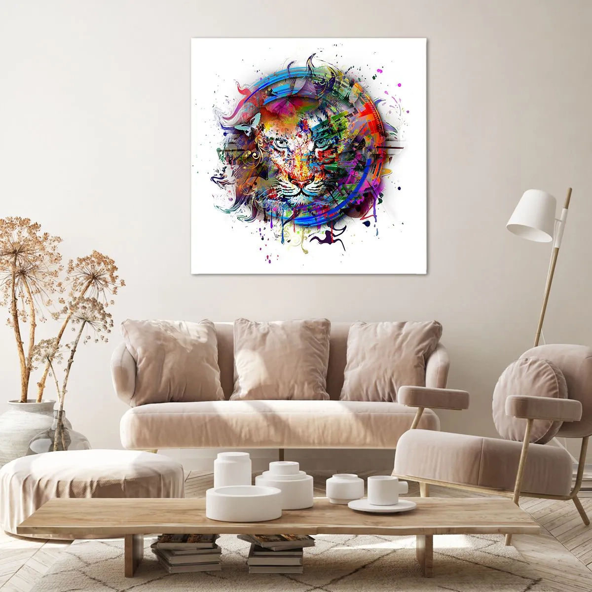 Vászonkép - Szivárványfátyol mögött lapul - 70x70 cm