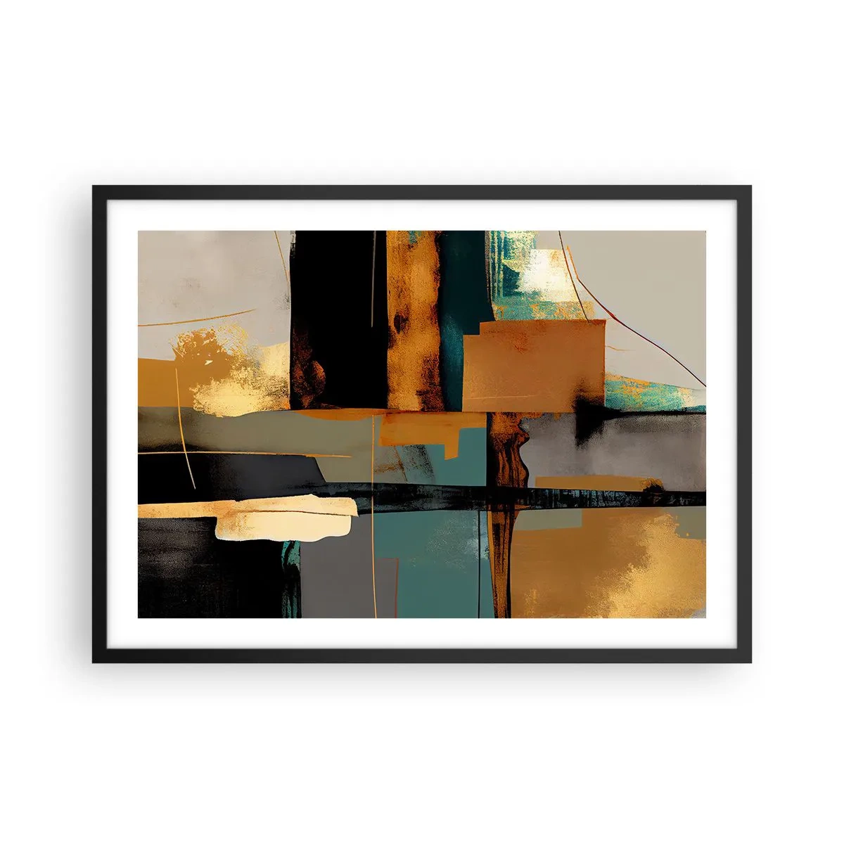 Poszter fehér keretben - Absztrakció - fény és árnyék - 70x50 cm