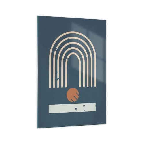 Üveg kép - Geometria sötétkék háttéren - 70x100 cm