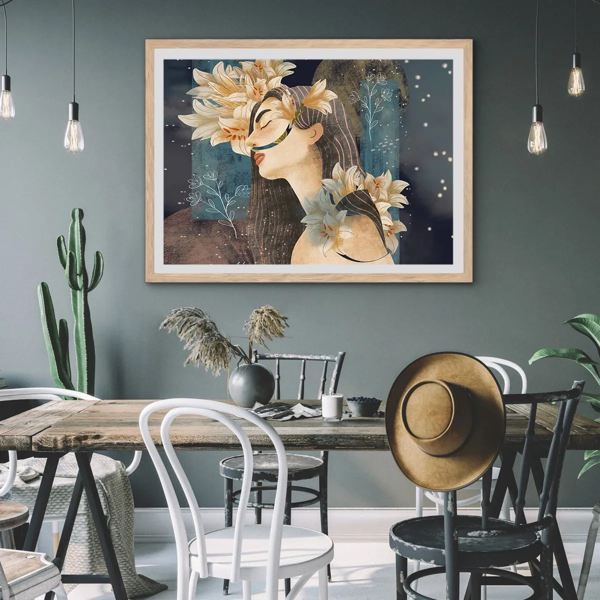 Poszter világos tölgy keretben - Mese egy liliomos hercegnőről - 91x61 cm