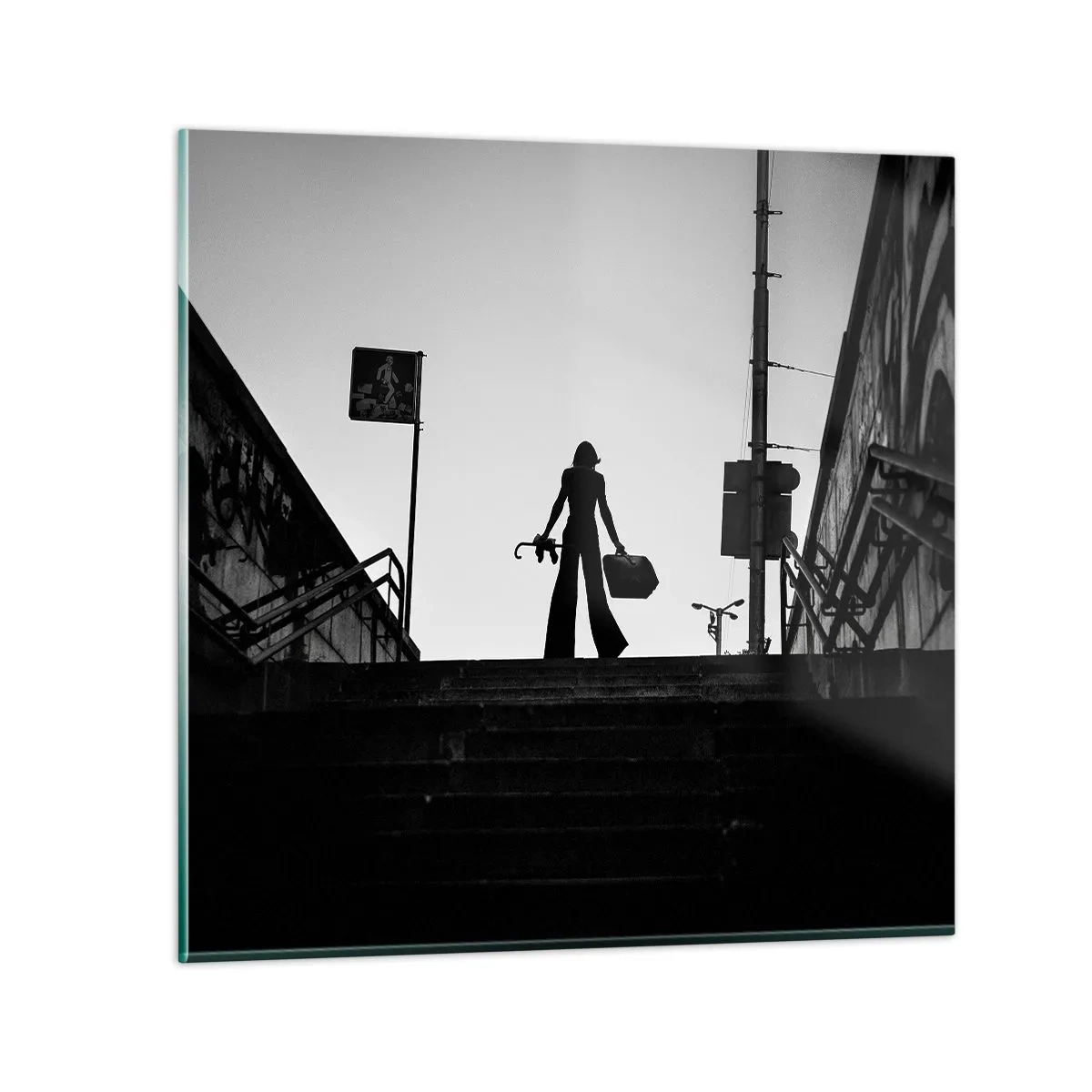 Üveg kép - Városi vándorlás - 70x70 cm