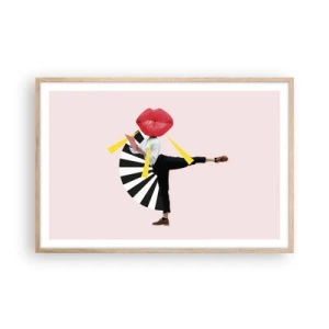 Poszter világos tölgy keretben - Szürreális pop art - 91x61 cm