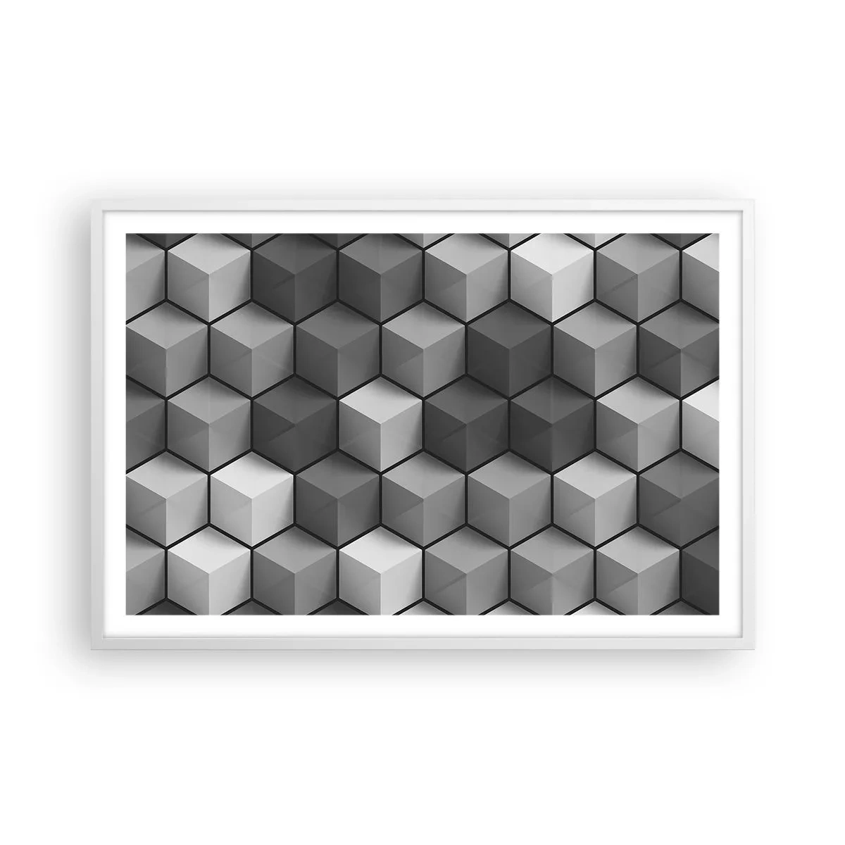 Poszter fekete keretben - Kubista kirakós - 91x61 cm