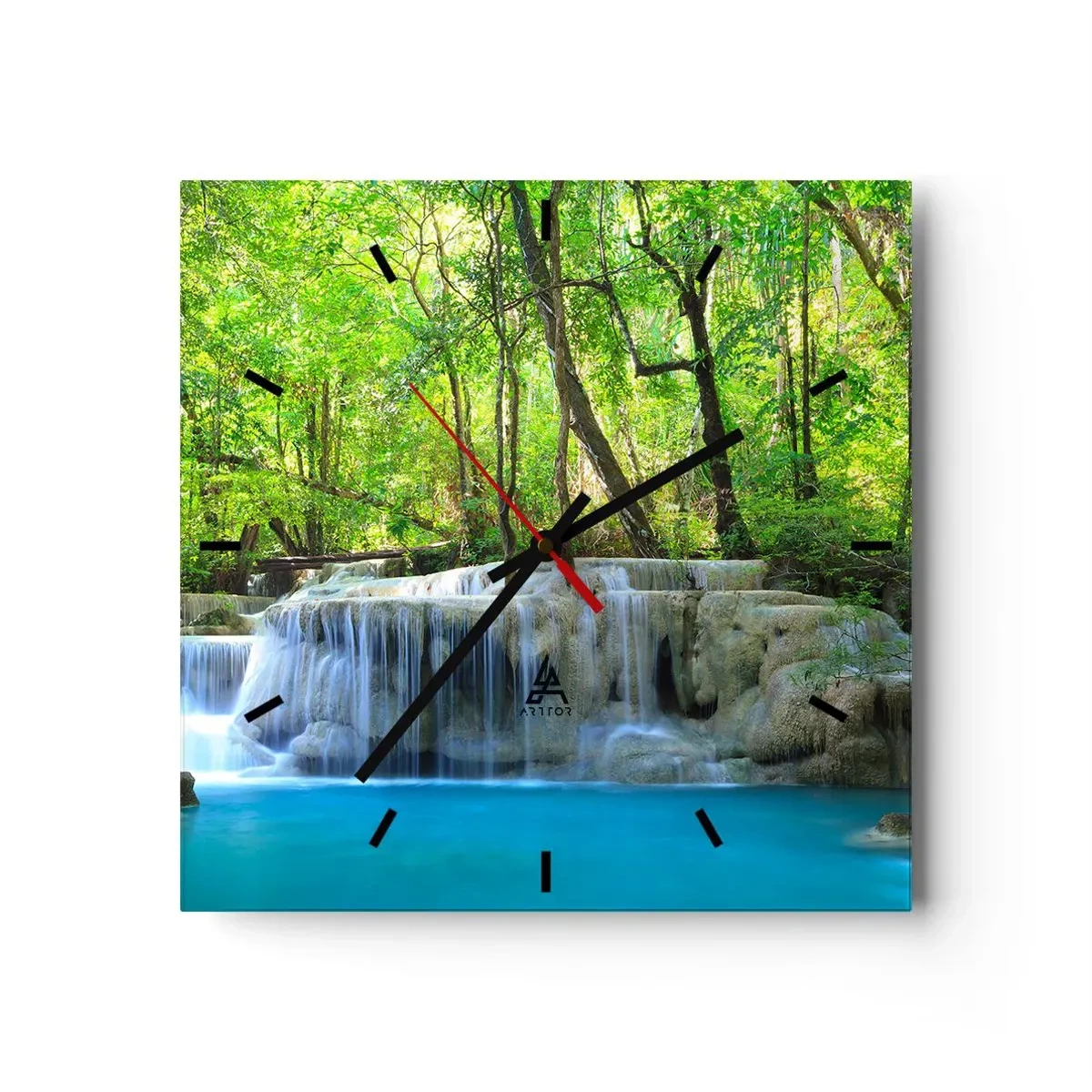 Falióra, Óra - Türkizbe és zöldbe merülni - 30x30 cm