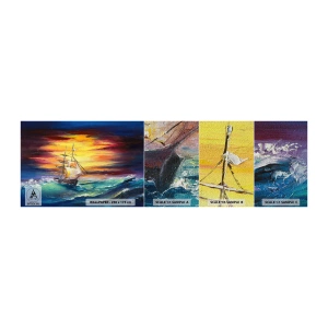 Fotótapéta Minta Premium Sand - Bátran a hullámok alatt - Vitorlás hajó, Tenger, Vihar - 100x30 cm