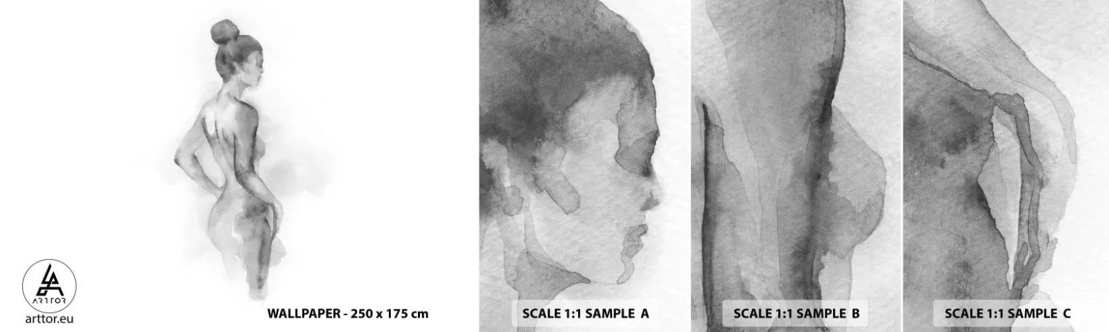 Fotótapéta Minta Öntapadós Deluxe Sticker - Gyönyörű, mint a festmény - Nő, Test, Grafika - 100x30 cm