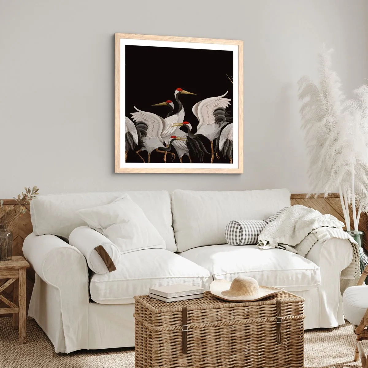 Poszter világos tölgy keretben - Madádolgok - 40x40 cm