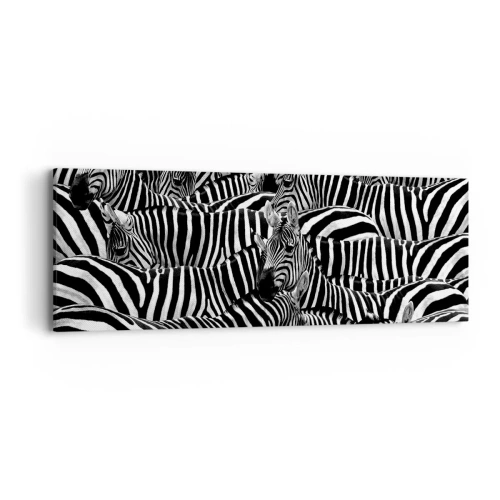 Vászonkép - Csoportos, csíkos portré - 90x30 cm