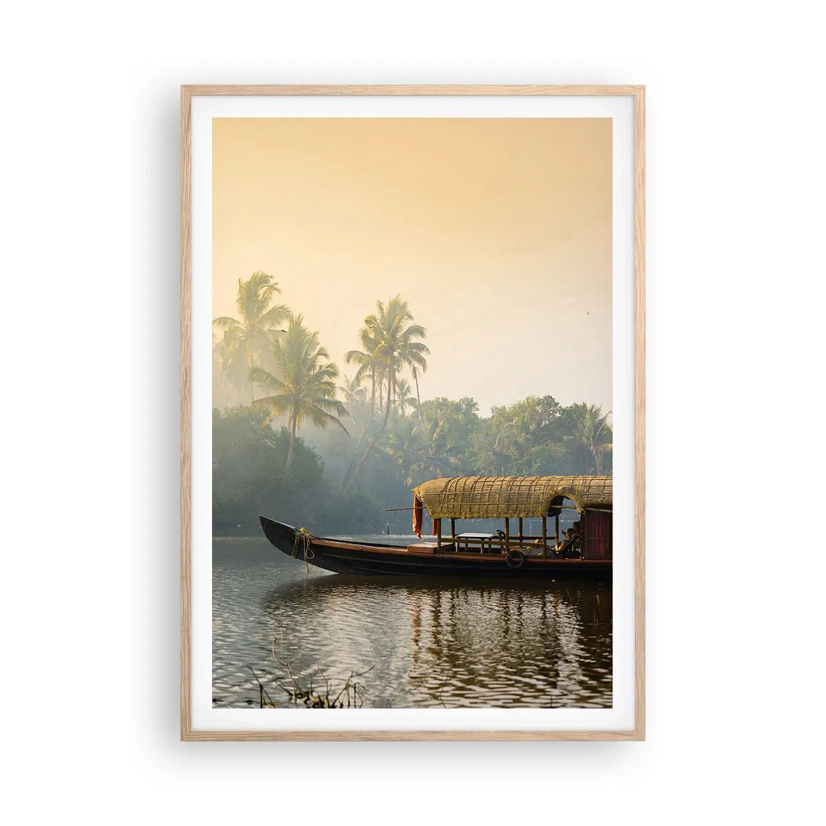Poszter világos tölgy keretben - Ház a folyón - 70x100 cm