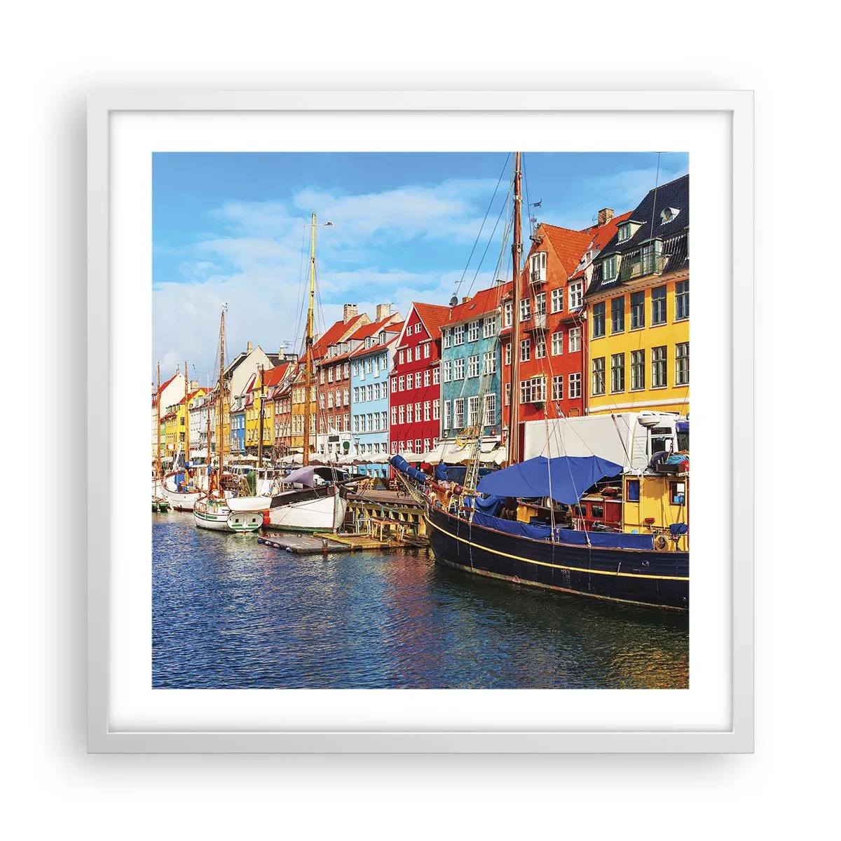 Poszter fekete keretben - Örömteli rakpart - 50x50 cm