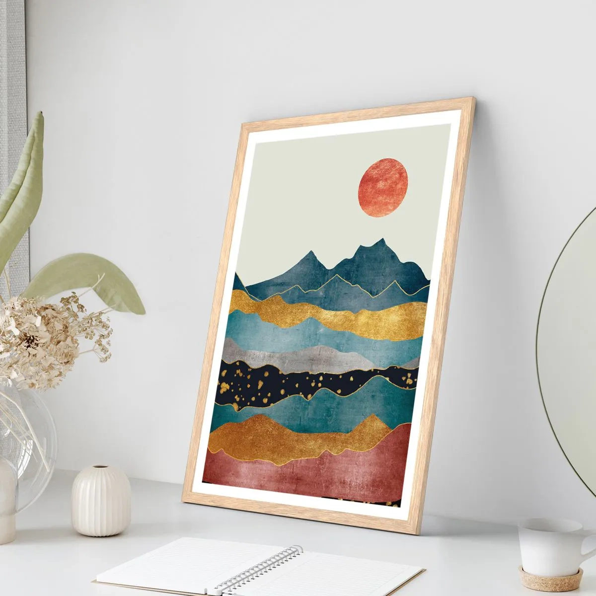 Poszter világos tölgy keretben - A világ keresztmetszete - 61x91 cm