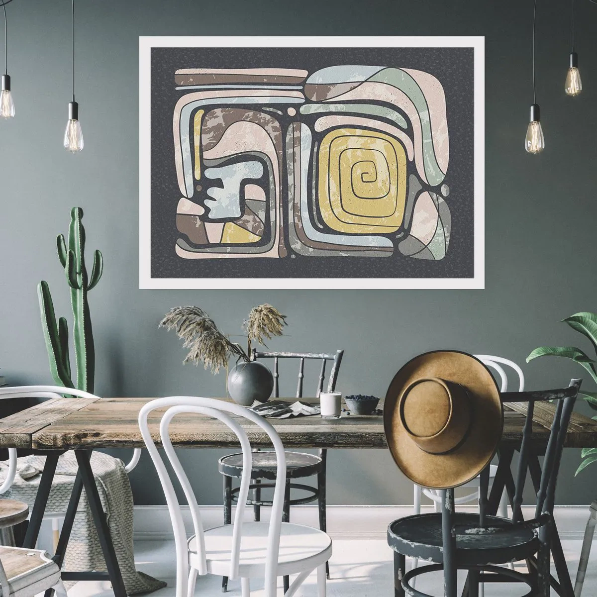 Poszter - Absztrakció pre-kolumbián szellemben - 100x70 cm