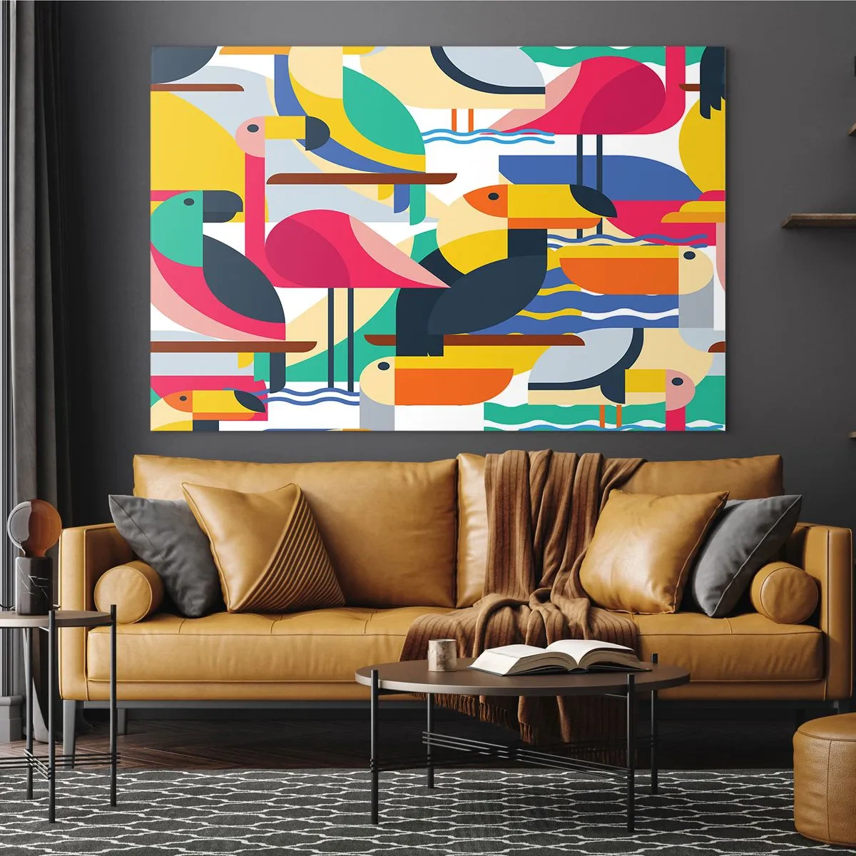 Üveg kép - Madárparti - 100x70 cm