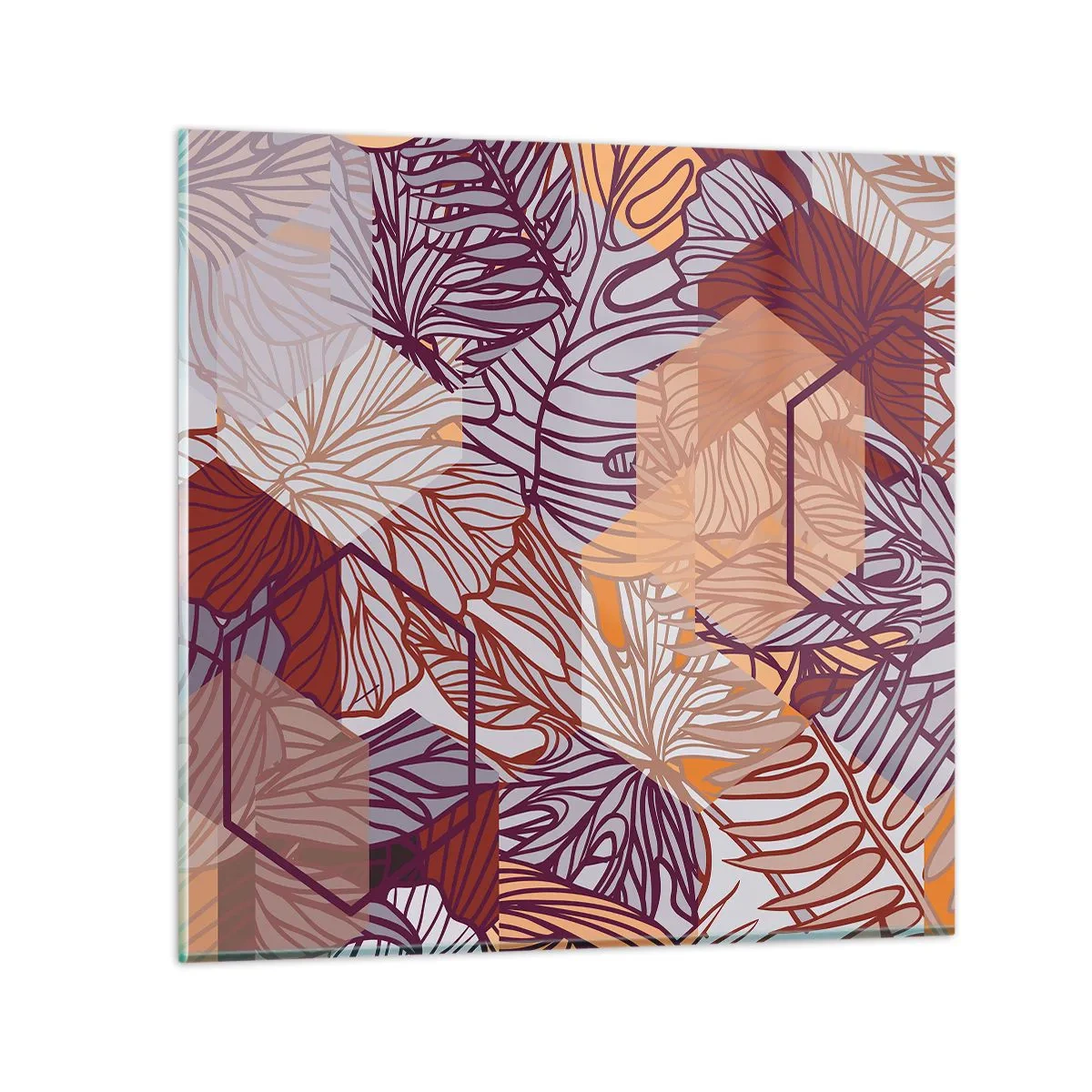 Üveg kép - Lehetetlen kapcsolat a geometria és a természet között - 40x40 cm