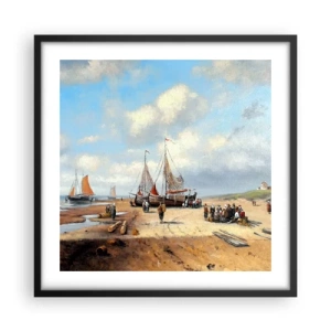 Poszter fehér keretben - Egy sikeres fogás után - 50x50 cm