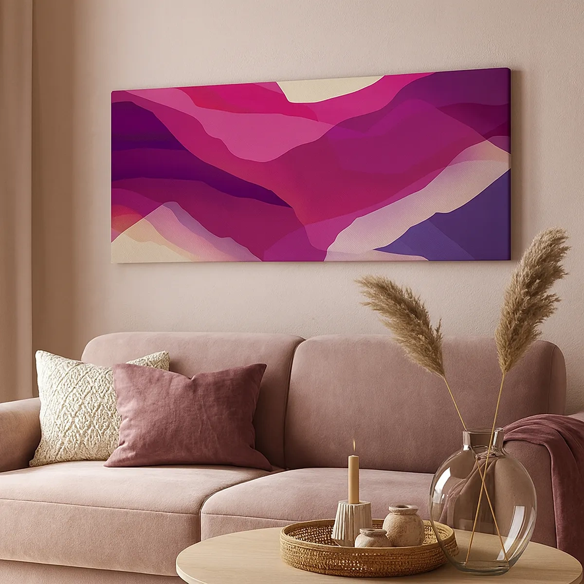 Vászonkép - Bíbor hullámok - 30x30 cm