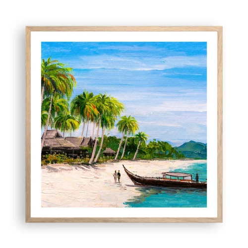 Poszter világos tölgy keretben - Egy egzotikus álom - 60x60 cm