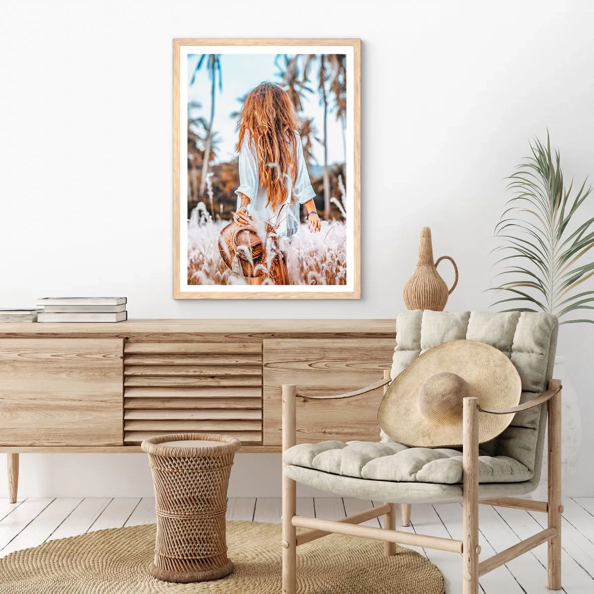 Poszter világos tölgy keretben - Fűbolyhból született - 50x70 cm