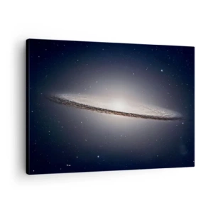 Vászonkép - Egy spirálgalaxis a csillagos űr hátterében - 70x50cm - Réges régen, egy messzi-messzi galaxisban.... - Modern fali dekoráció nappalihoz és hálószobához ARTTOR