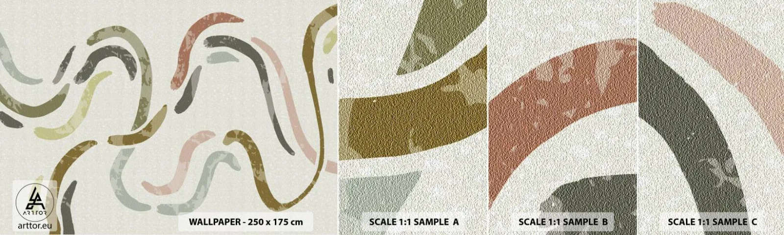 Fotótapéta Minta Standard Eco - Az absztrakció vidám tánca - Pasztell, Minimalista, Fényes - 100x30 cm