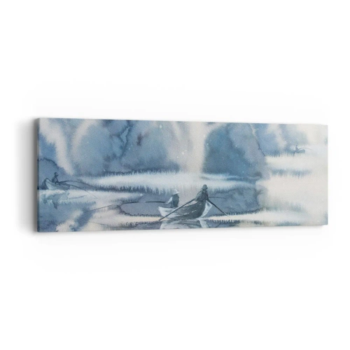Vászonkép - Horgászok a paradicsomukban - 90x30 cm