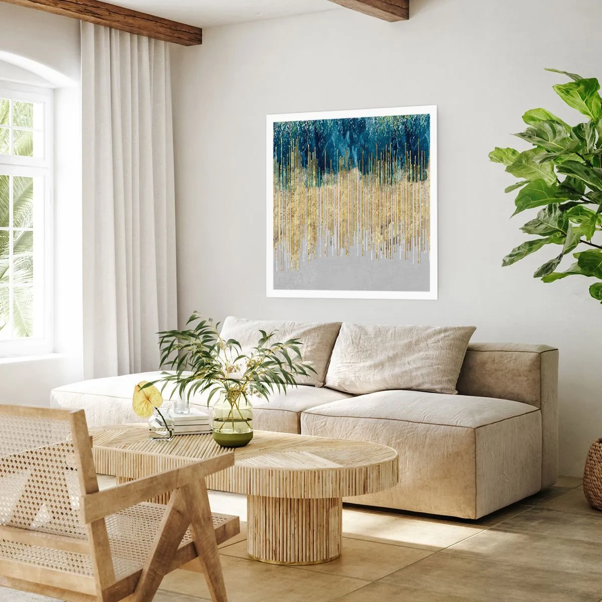 Poszter - Aranyozott határ - 60x60 cm