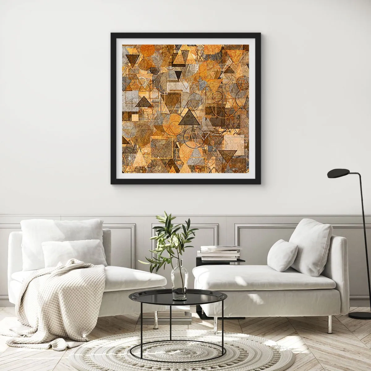 Poszter fehér keretben - Formában a világ - 50x50 cm