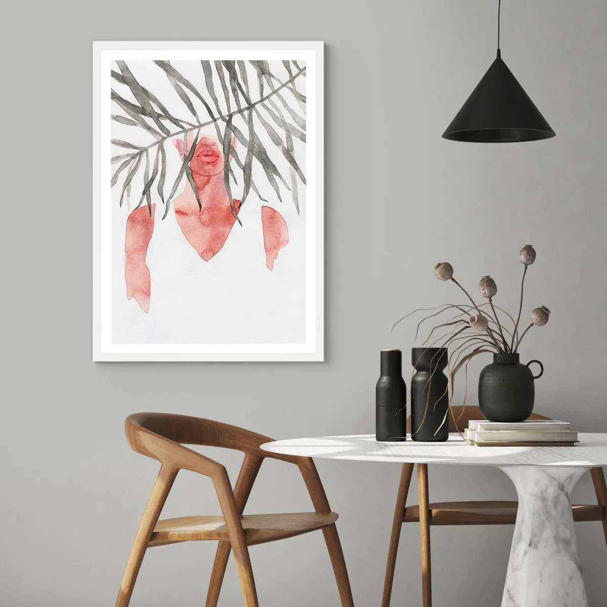 Poszter fekete keretben - A trópusok hölgye - 50x70 cm