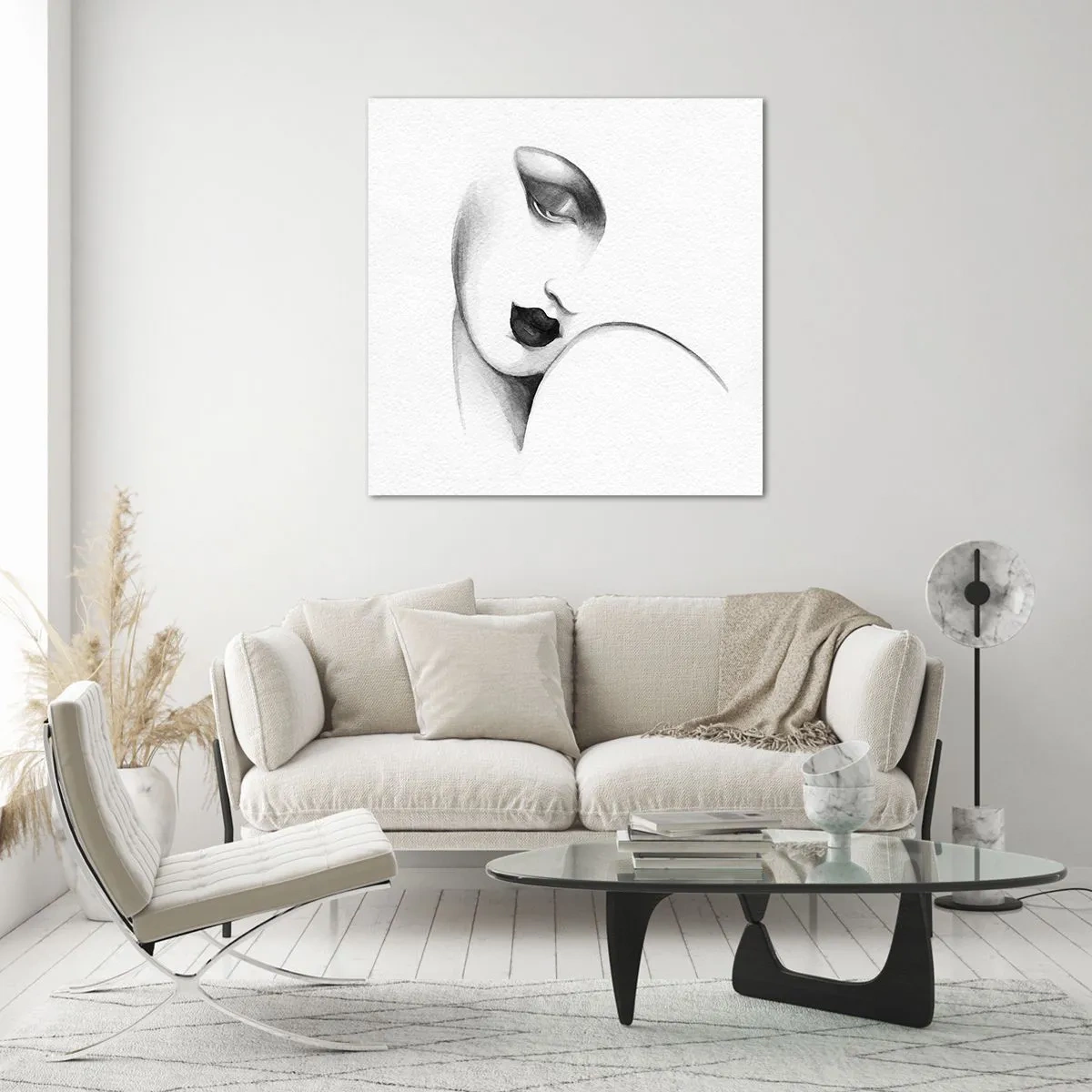 Üveg kép - Łempicka stílusában - 60x60 cm