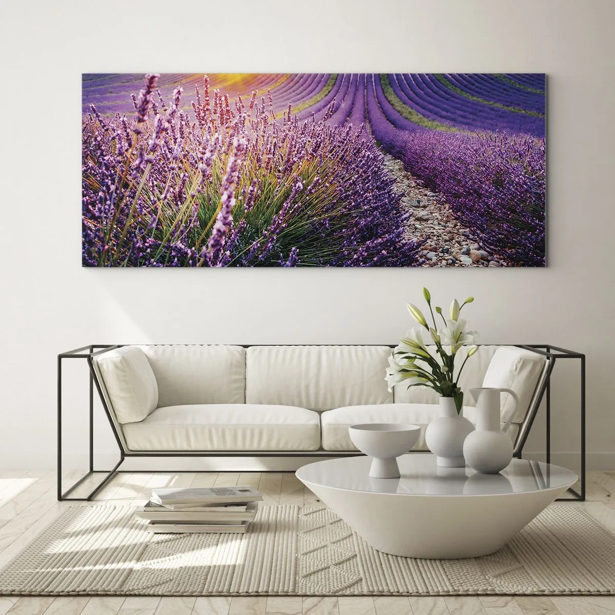 Üveg kép - Illatos szálak - 100x40 cm