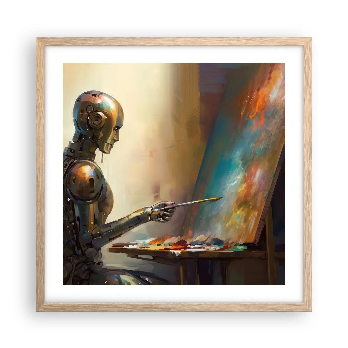 Poszter világos tölgy keretben - A jövő művészete - 50x50 cm