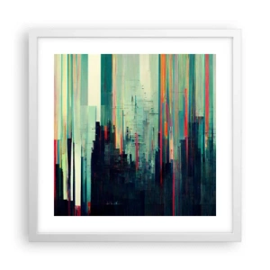 Poszter fekete keretben - Futurisztikus város - 40x40 cm