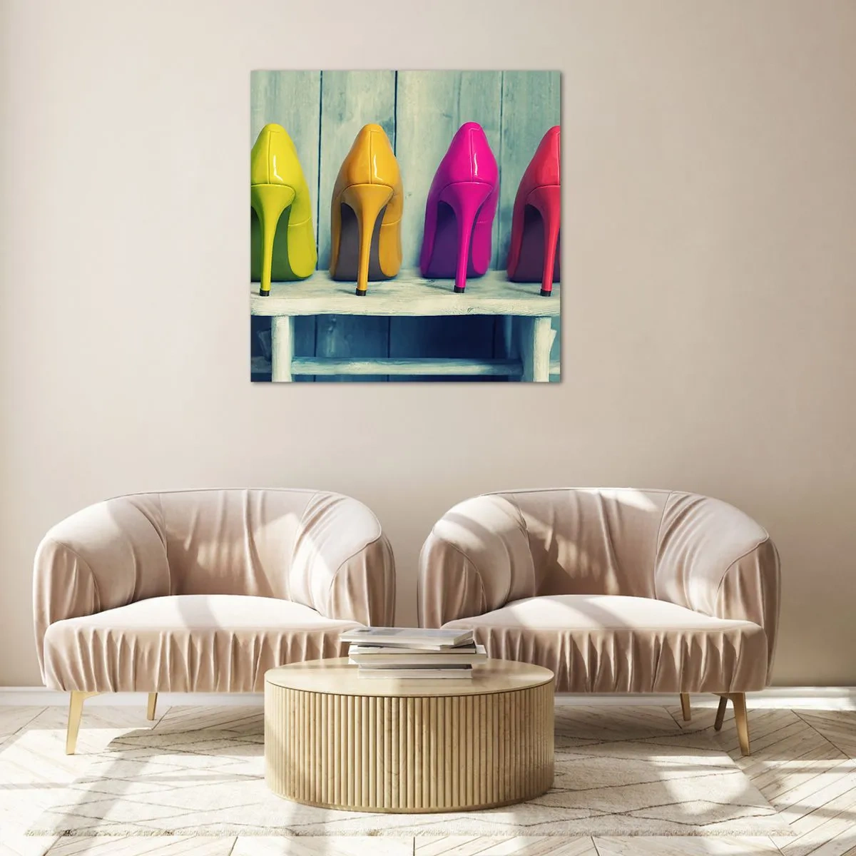 Üveg kép - Séta a szivárványon - 50x50 cm