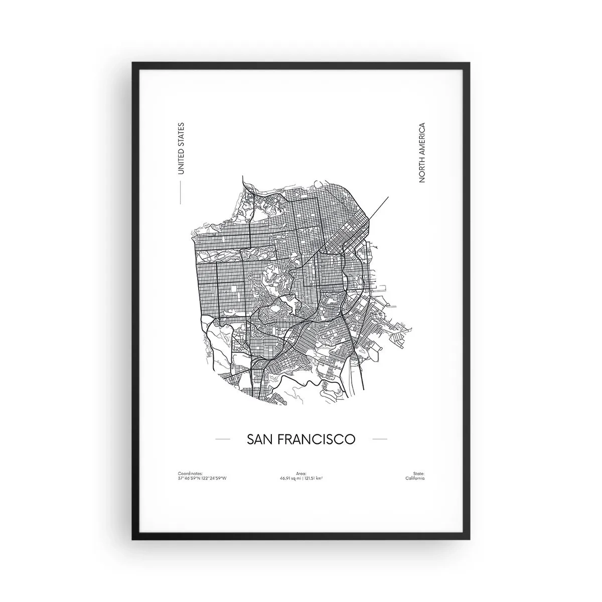 Poszter fehér keretben - San Francisco anatómiája - 70x100 cm