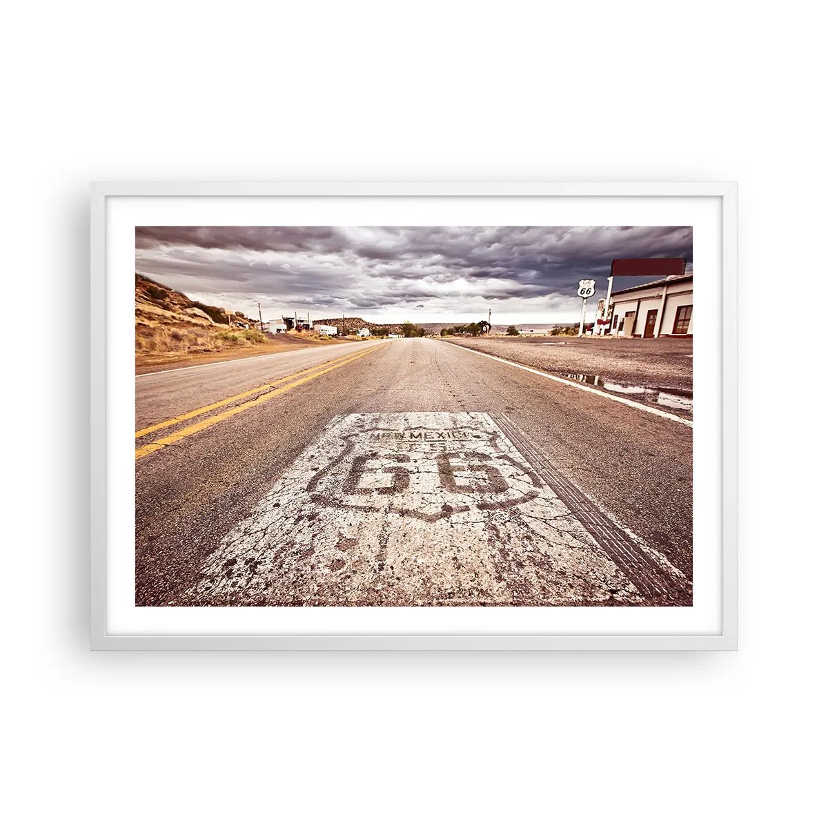 Poszter fekete keretben - Mother Road – amerikai legenda - 70x50 cm