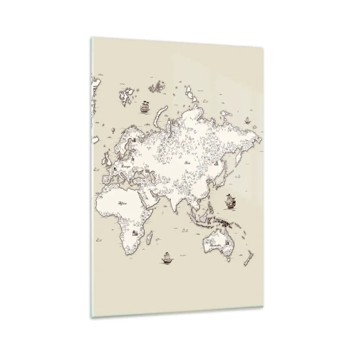 Üveg kép - Világkörüli utazás - 80x120 cm