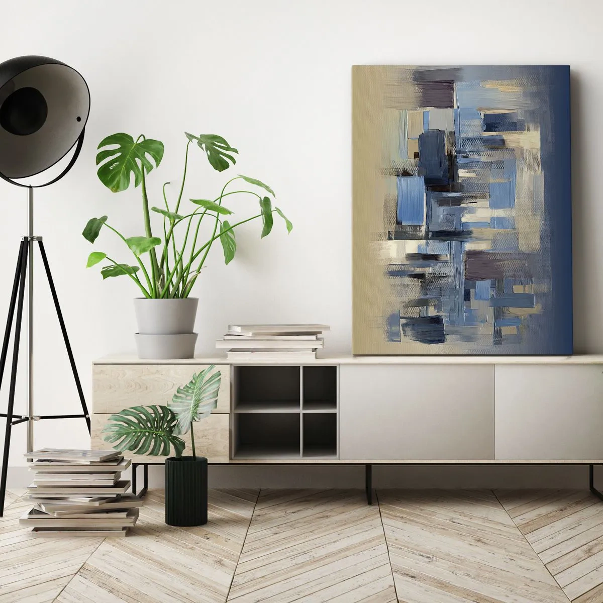 Vászonkép - Kék építmény - 65x120 cm