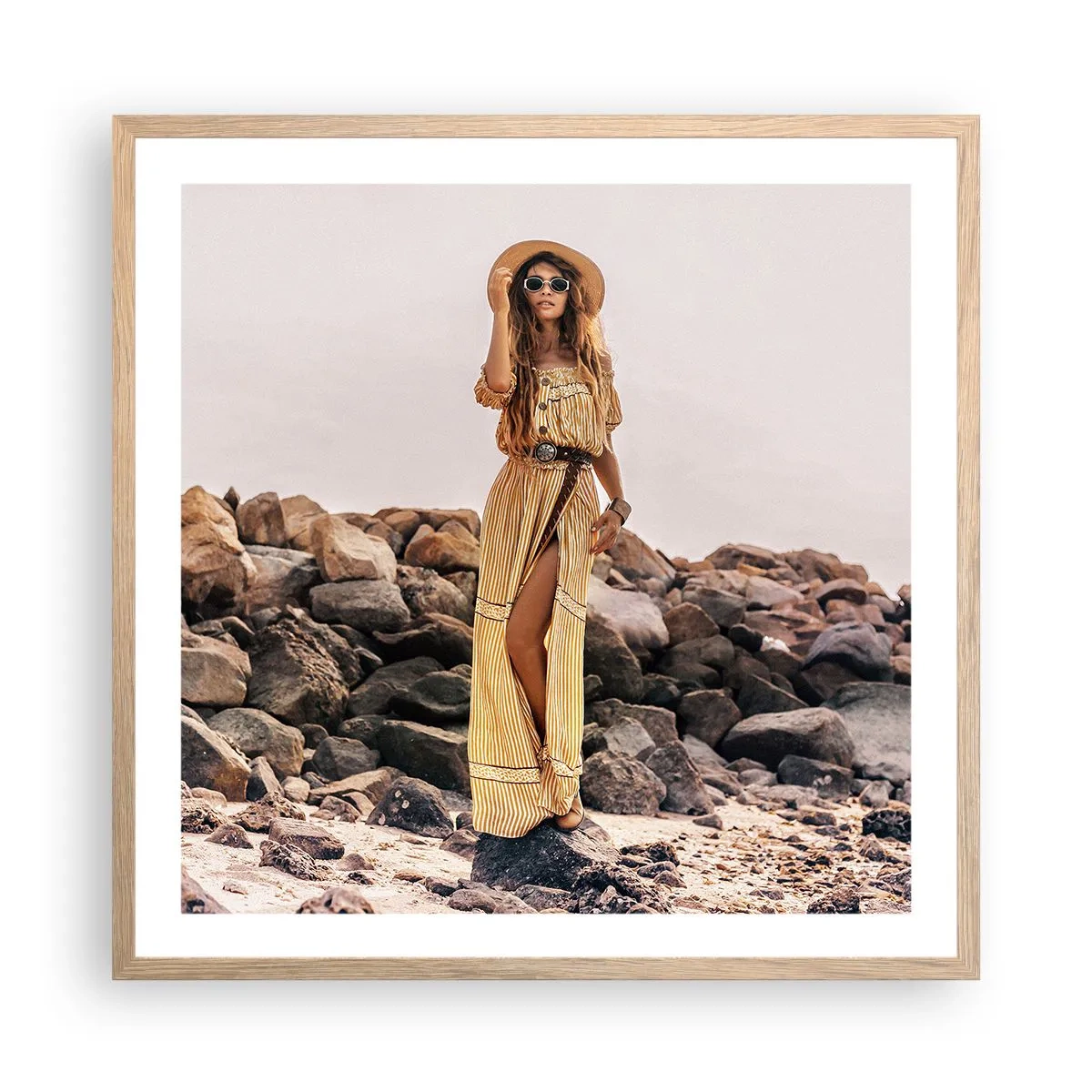 Poszter világos tölgy keretben - A kövek varázsa - 60x60 cm