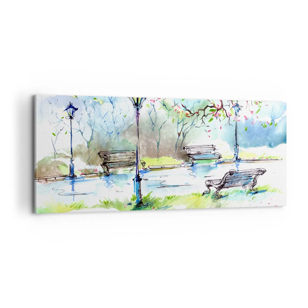Vászonkép - A park csendjének varázsa - 100x40 cm