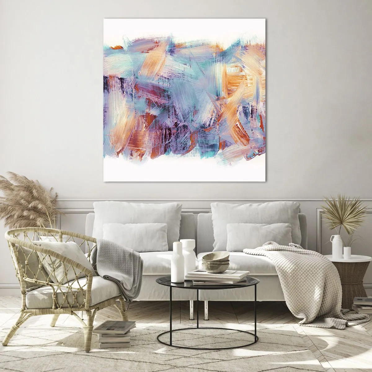 Üveg kép - Színes rendetlenség - 60x60 cm