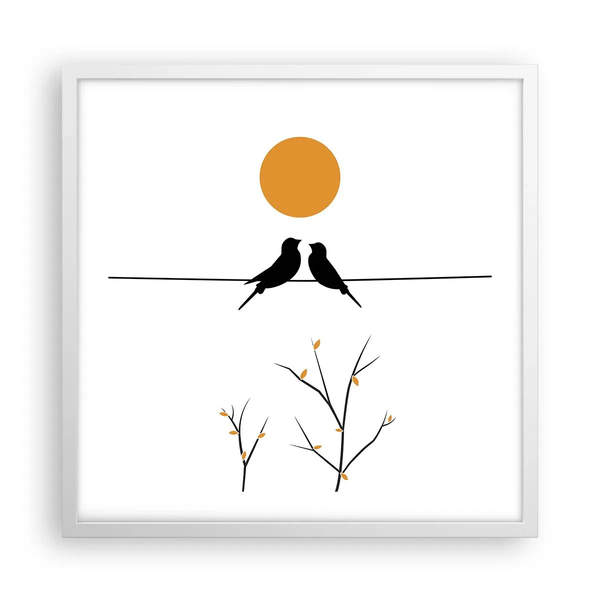 Poszter fekete keretben - Fülemüle este - 50x50 cm