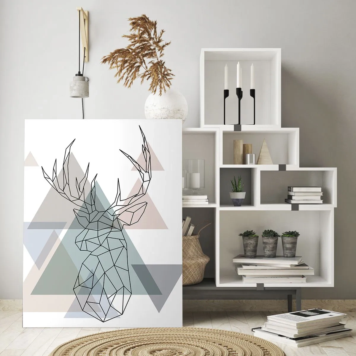 Üveg kép - Egy geometrikus erdőben - 50x70 cm