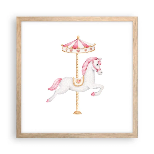 Poszter világos tölgy keretben - Elindult egy patával - 40x40 cm