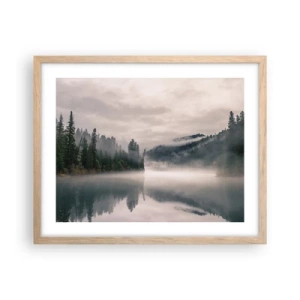 Poszter világos tölgy keretben - Ábrándosan, ködben - 50x40 cm