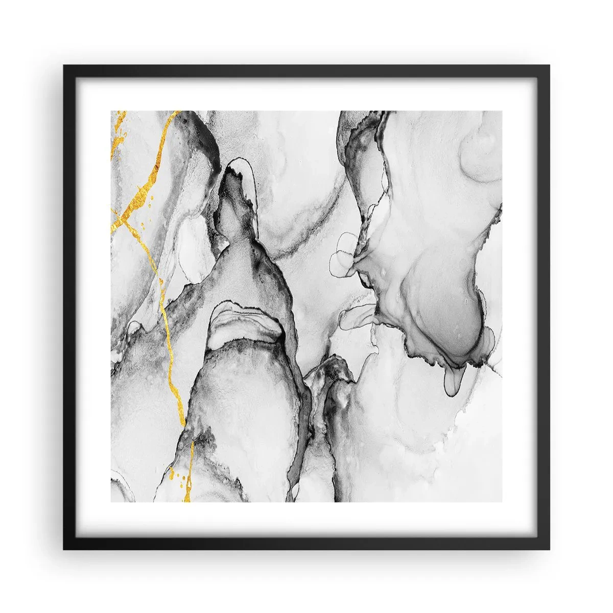 Poszter fehér keretben - Arany motívumú kompozíció - 50x50 cm